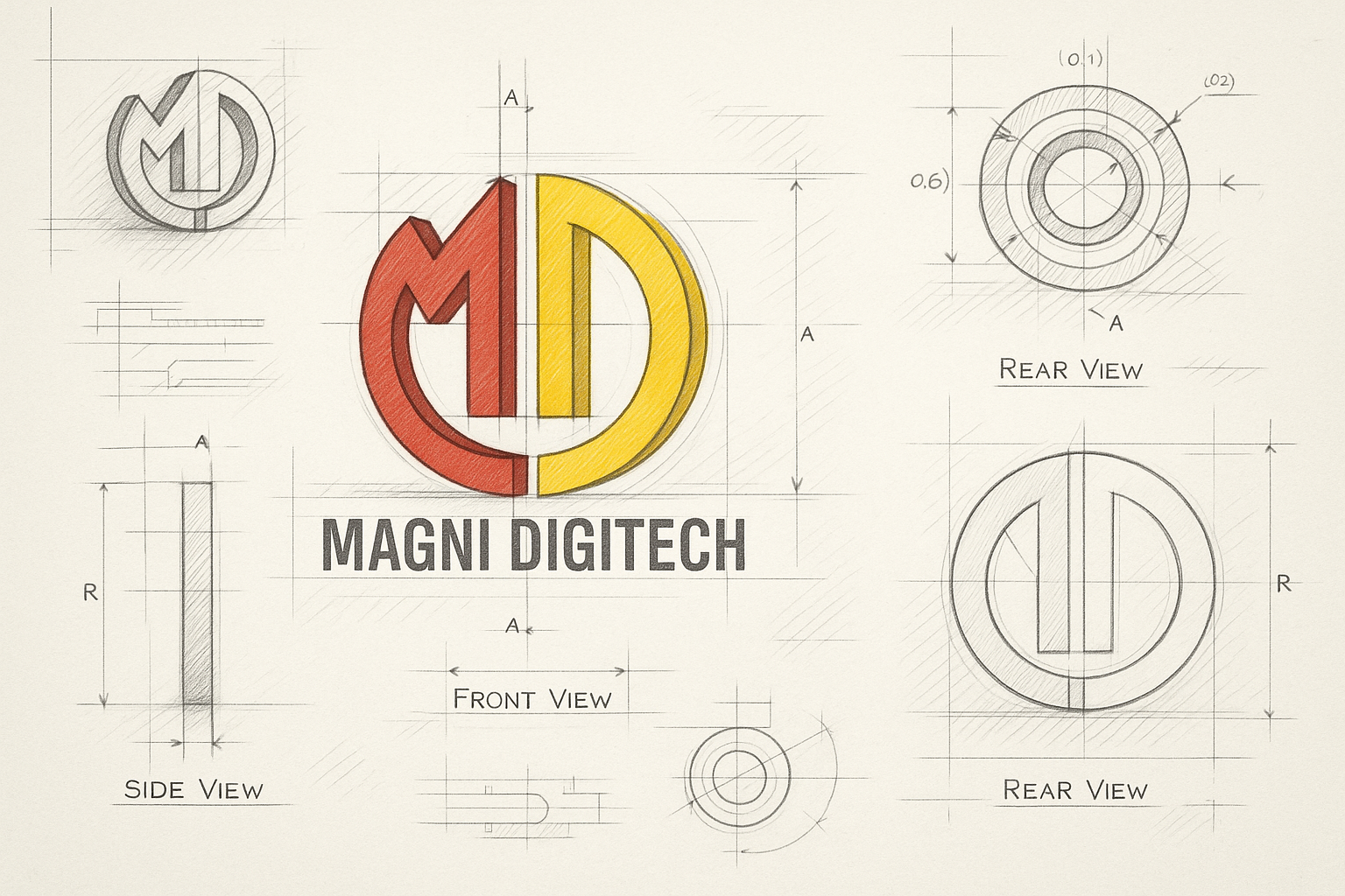 Madni Digitech Logo Sketch
